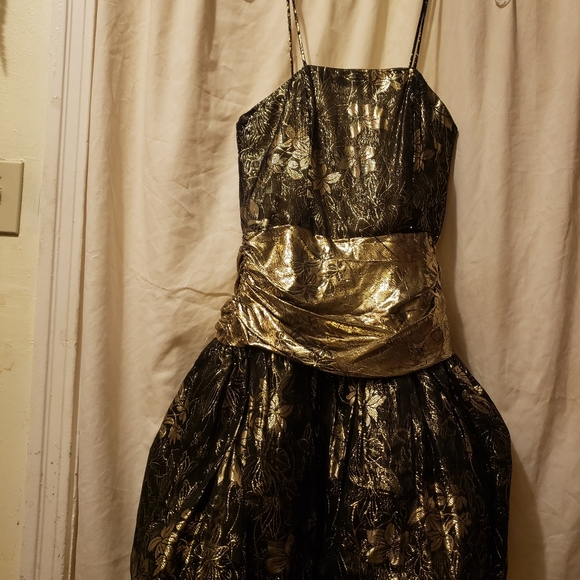 Vintage Gold /Black Bubble Dress - Picture 1 of 3